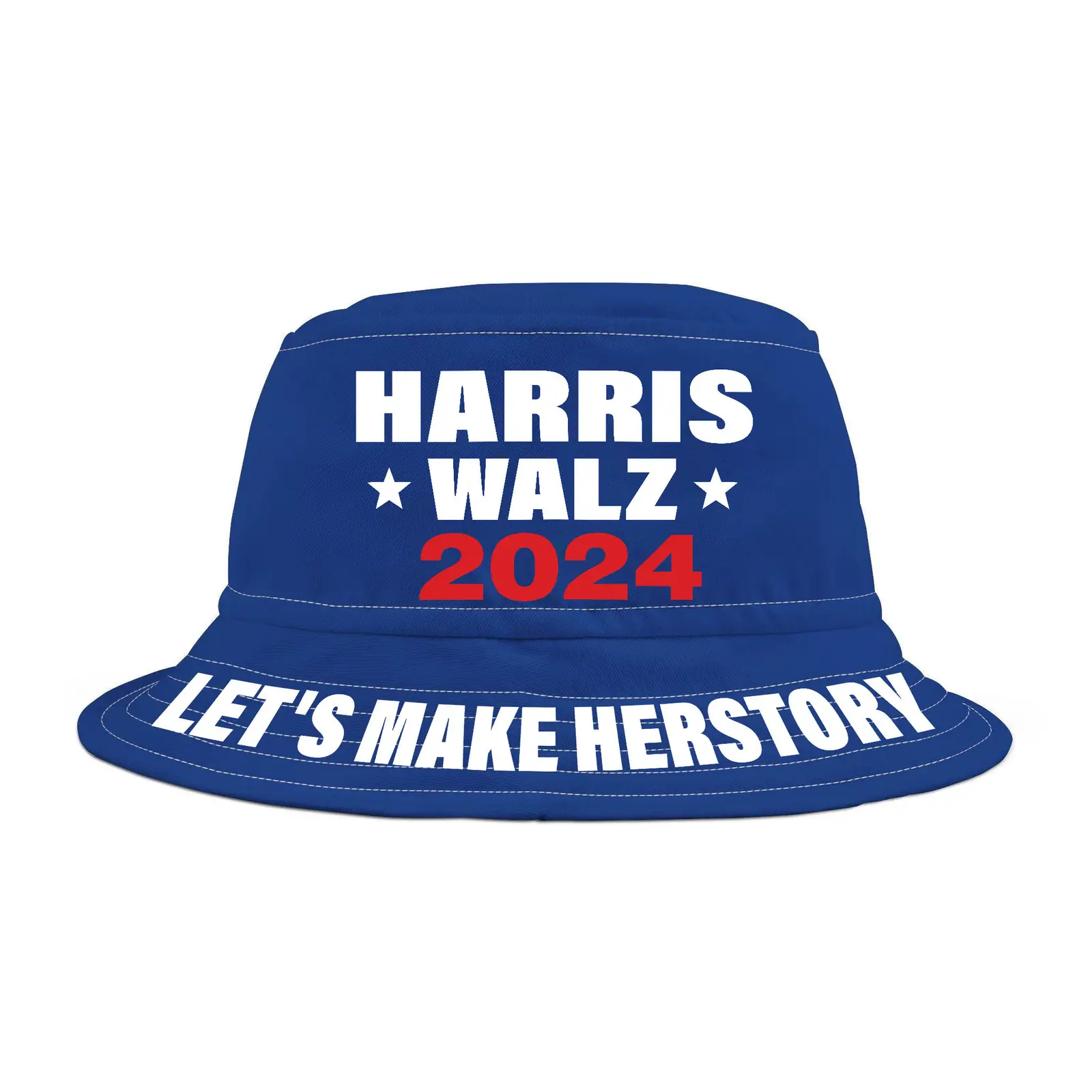 Harris Walz 2024 Let's Make Herstory Bucket Hat Vote Blue Gifts For Supporters