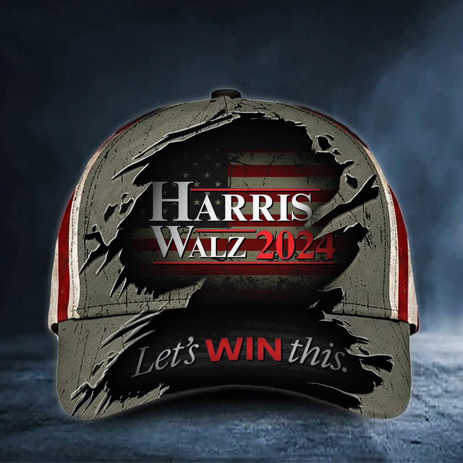 Harris Walz 2024 Let's Win This Hat Harris Walz Campaign American Flag Hat Gifts For Him
