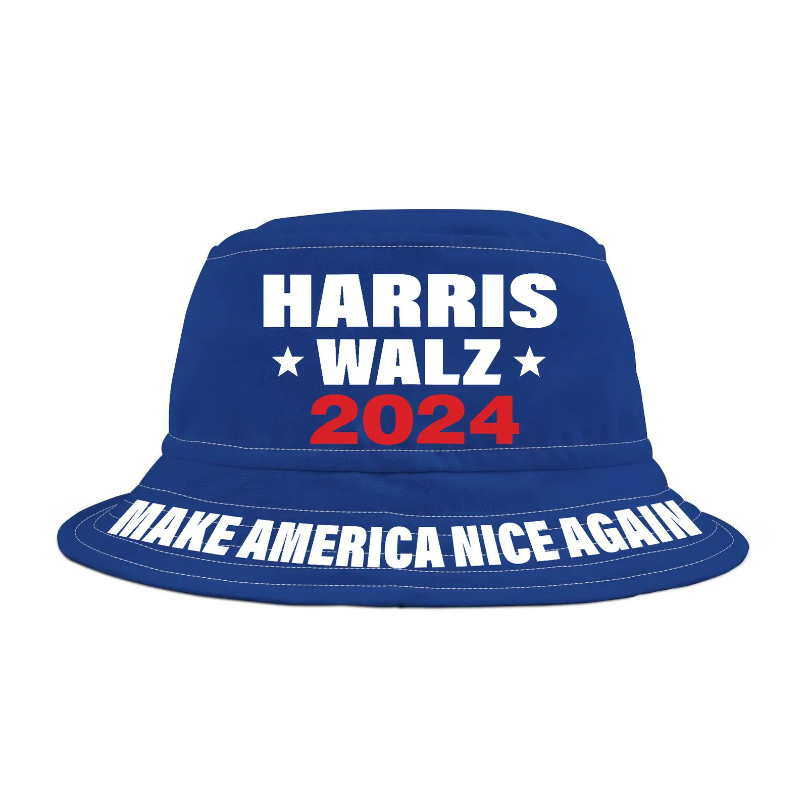 Harris Walz 2024 Make America Nice Again Bucket Hat Vote Blue Gifts For Supporters