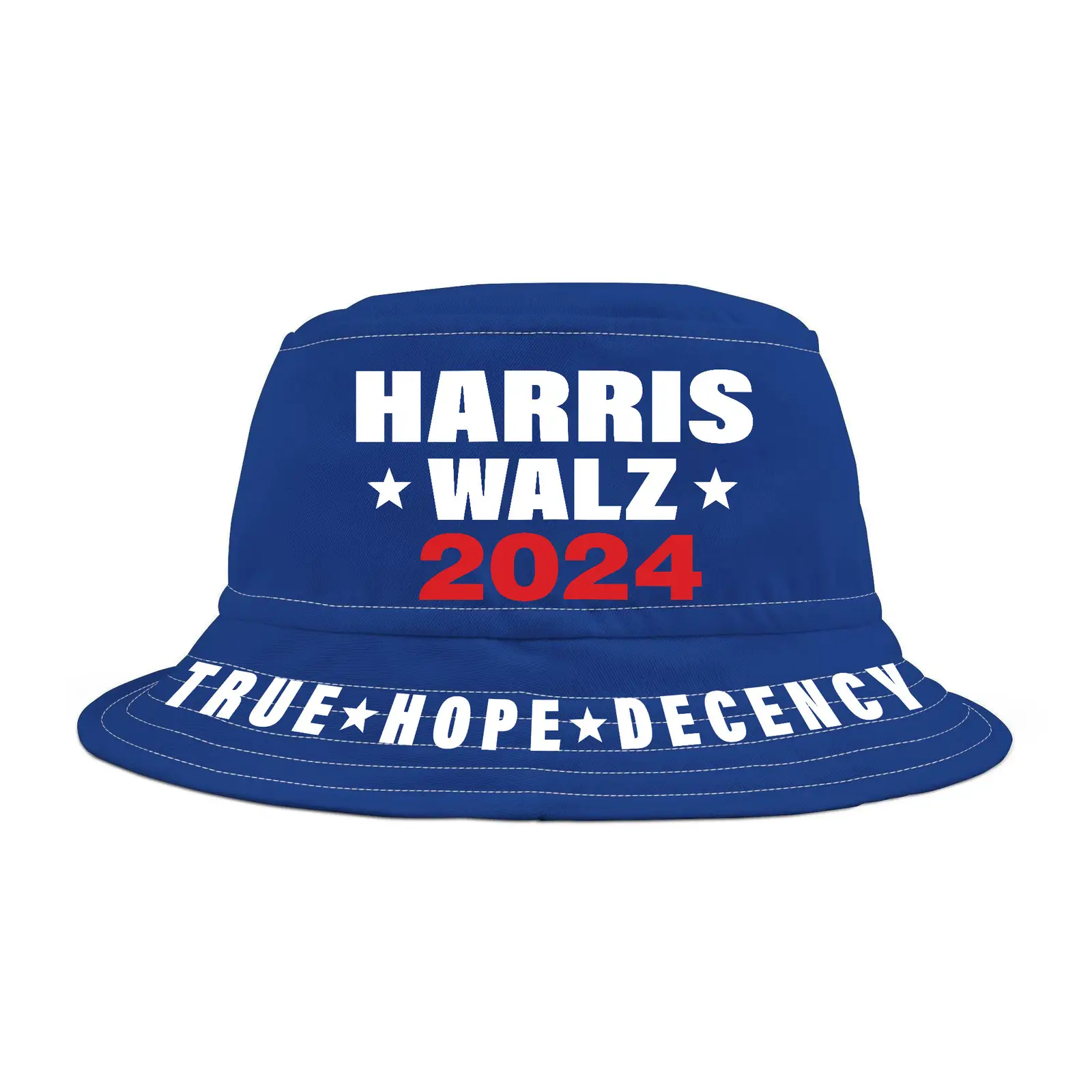 Harris Walz 2024 True Hope Decency Bucket Hat Vote Blue Gifts For Supporters
