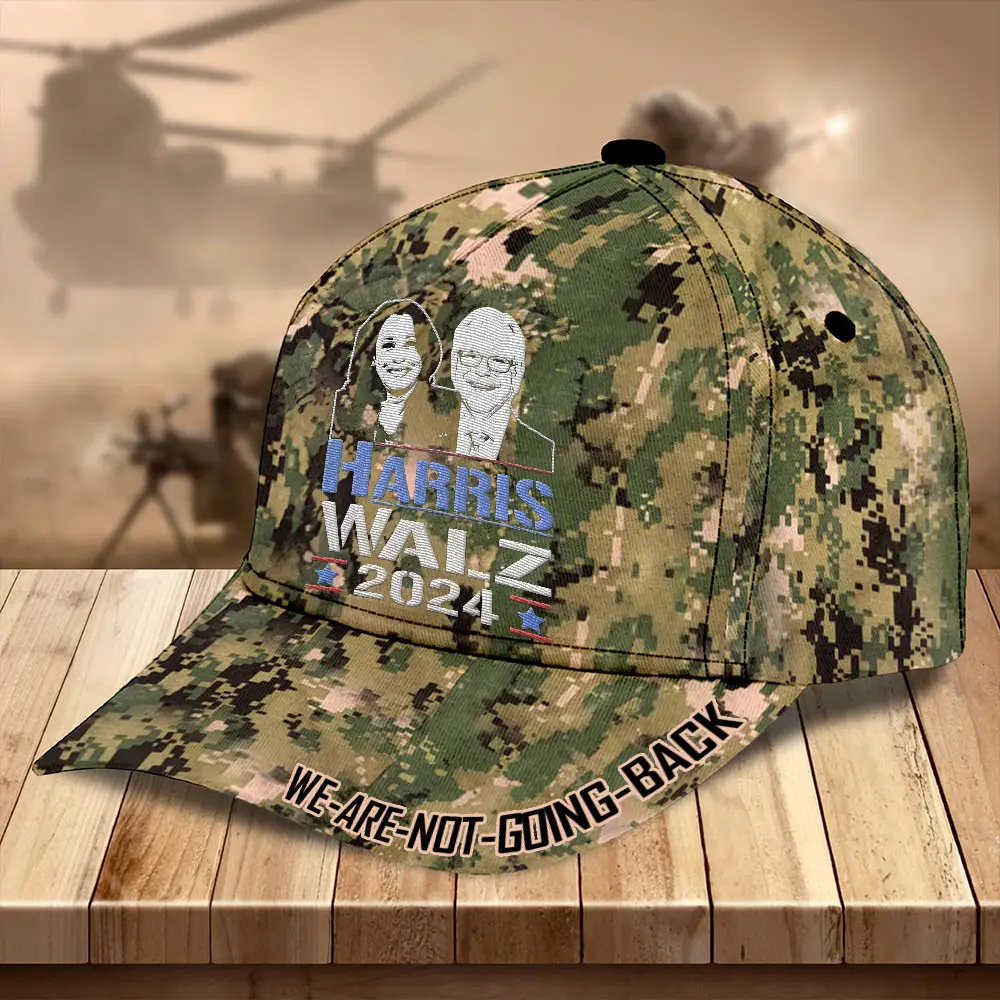 Harris Walz 2024 We Are Not Going Back Camouflage Hat Vote For Harris Walz Hat Gifts For Men Harris Walz 2024 We Are Not Going Back Camouflage Hat Vote For Harris Walz Hat Gifts For Men - Image 1