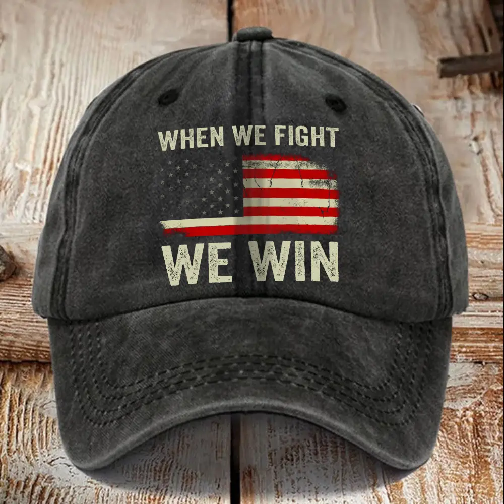 Harris Walz 2024 When We Fight We Win Hat American Flag Cap Kamala Walz Merch For Sale