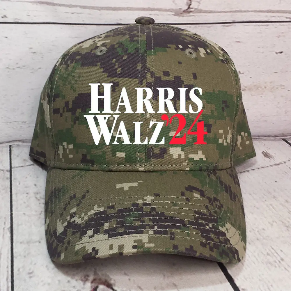 Harris Walz 24 Camo Hat Harris Walz Campaign Merch Support Democrat President-Elect Hat