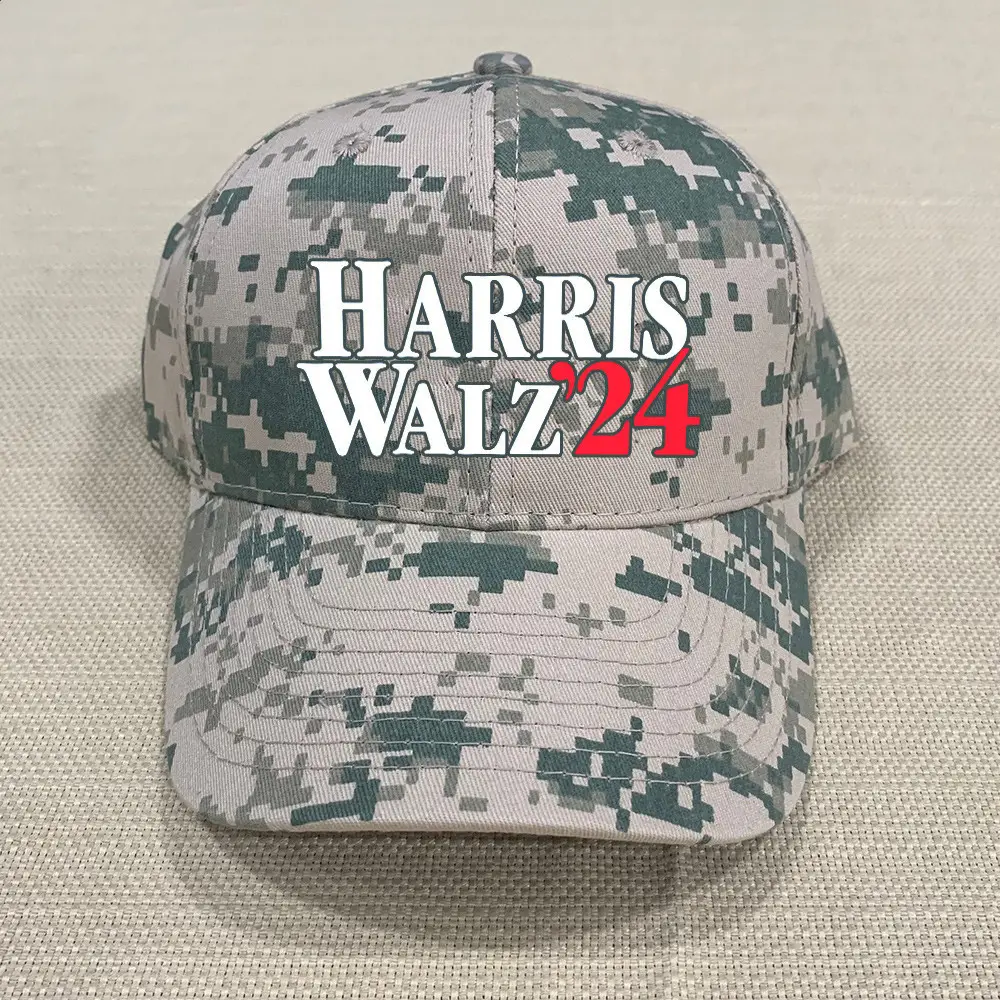 Harris Walz 24 Camo Hat Harris Walz Merch Support Democrat President Campaign Cap