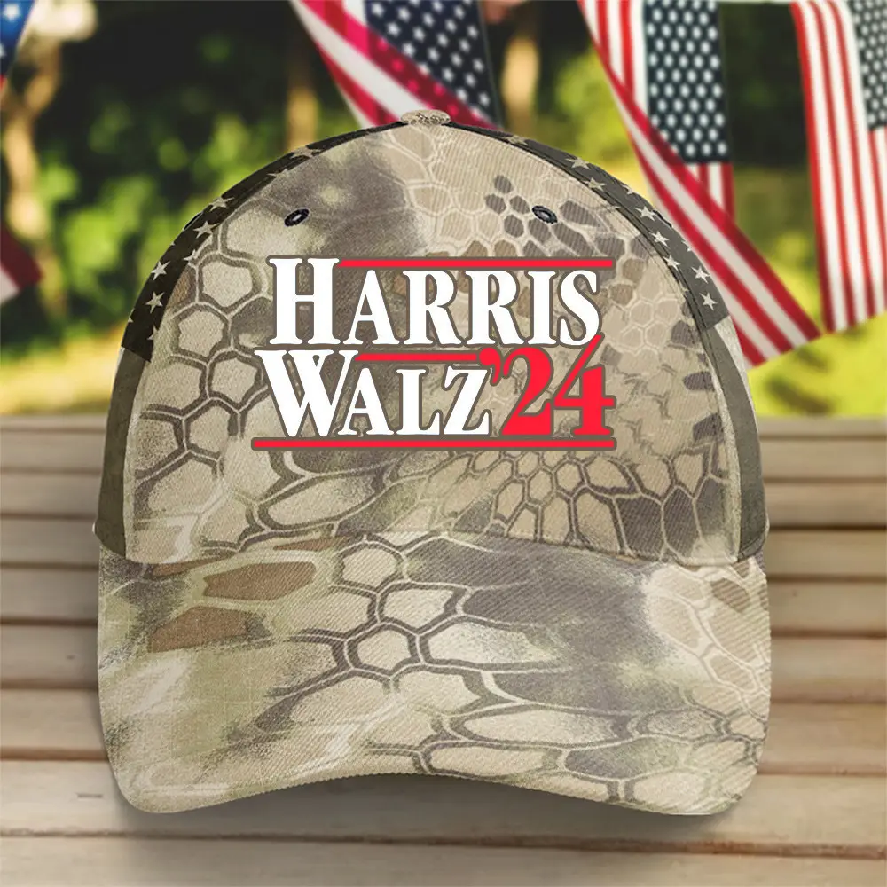 Harris Walz 24 Camo Hat Political Campaign Hat Gifts For Harris Walz Fan