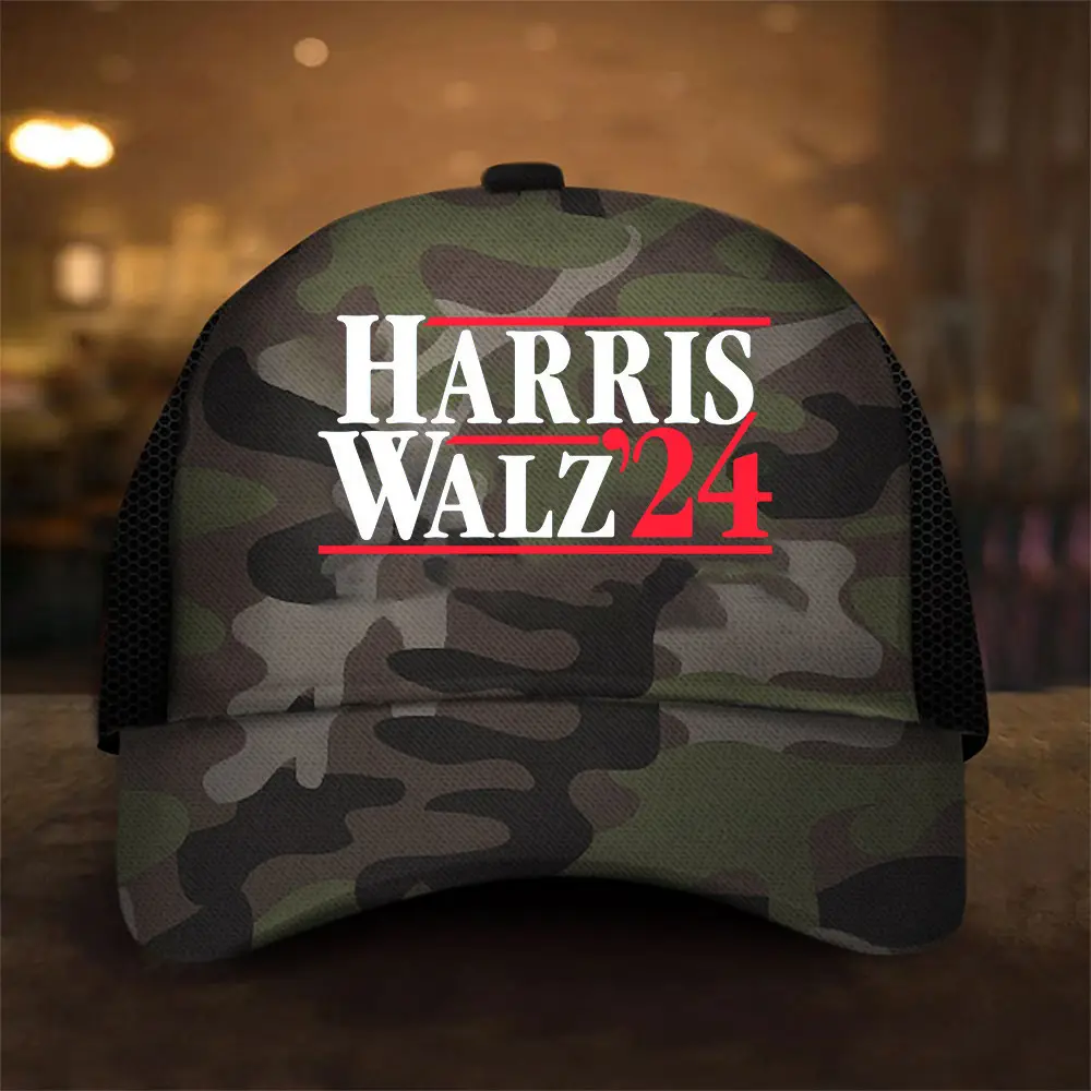 Harris Walz 24 Camo Hat Political Campaign Hat Gifts For Harris Walz Supporters