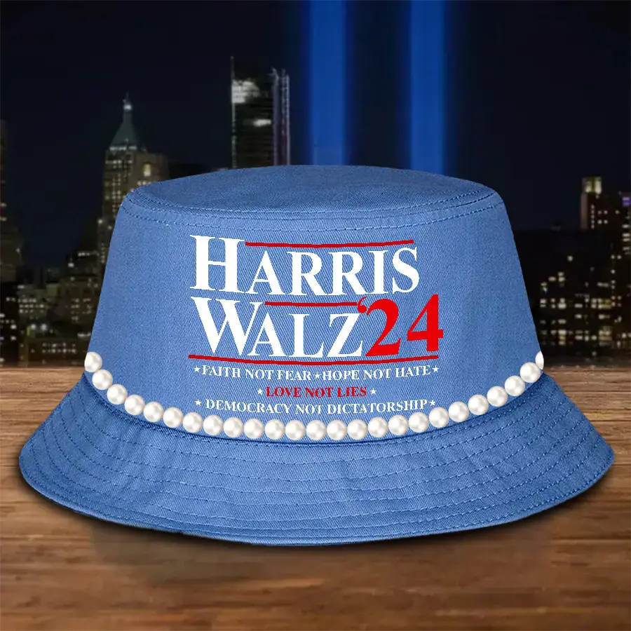 Harris Walz 24 Faith not Fear Bucket Hat Harris Walz Campaign 2024 Election Hat Gifts