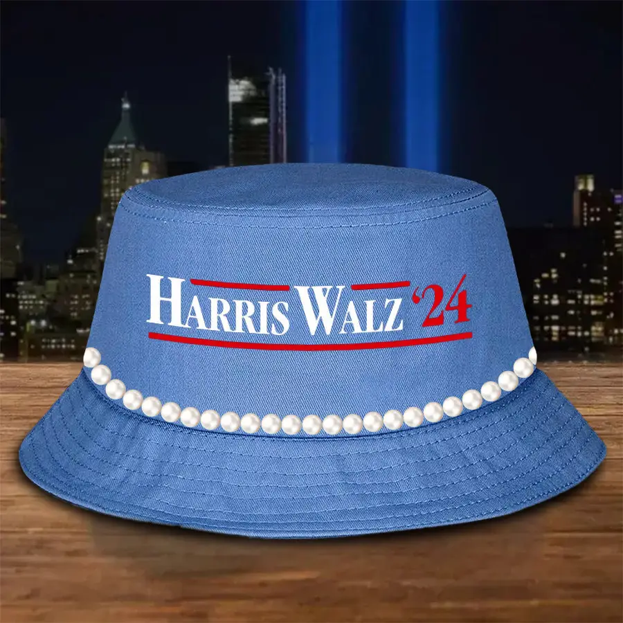 Harris Walz '24 Kamala Madam President Bucket Hat Chuck And Pearls Harris Walz Bucket Hat