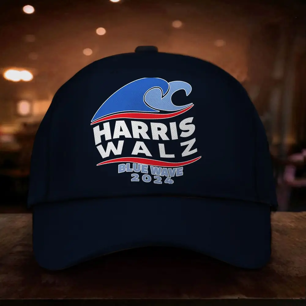Harris Walz Blue Wave 2024 Hat Harris Walz Campaign Hat Vote Blue Merch-min