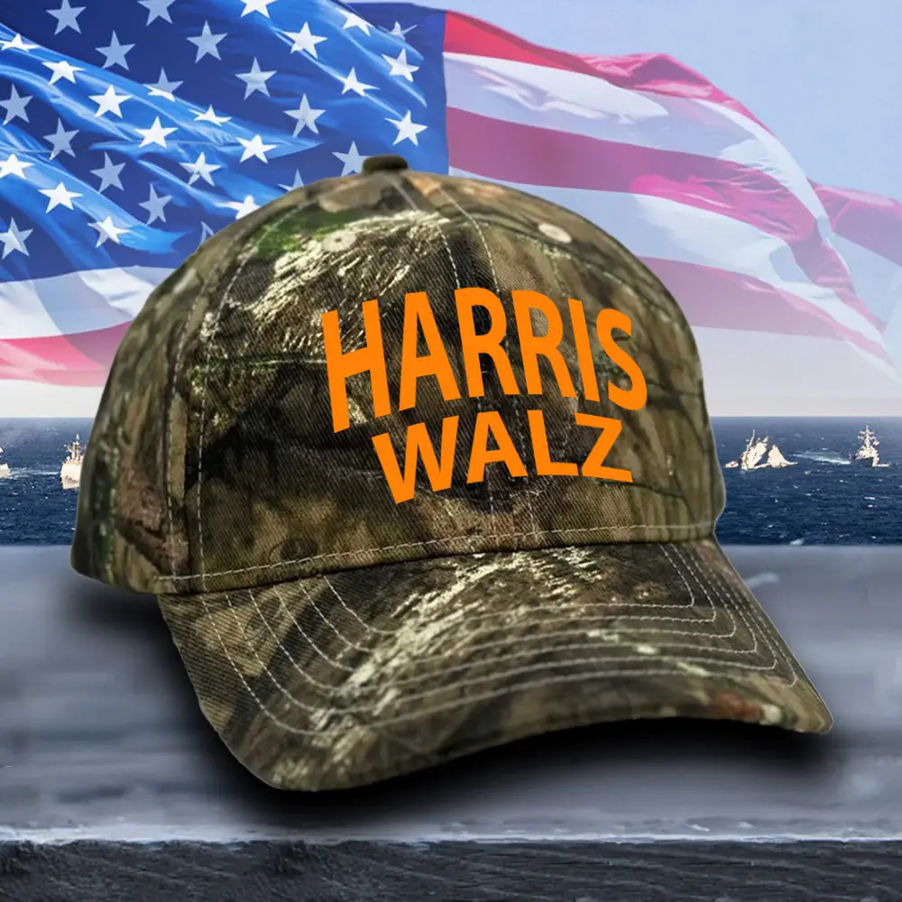 Harris Walz Camo Hat Camouflage Caps Kamala & Tim 2024 Campaign Rally Hat Coach Tim Walz