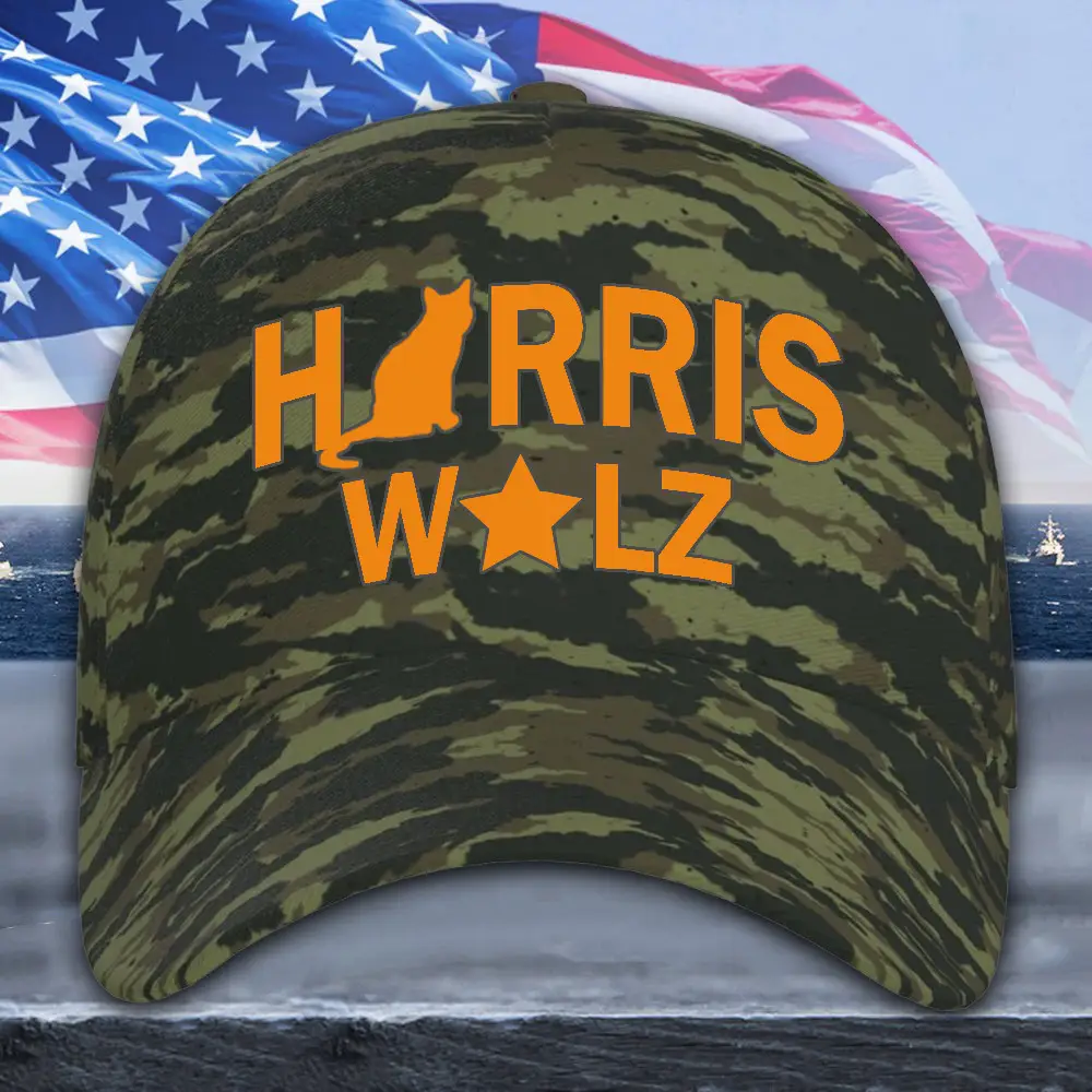 Harris Walz Camo Hat Harris For President Walz For VP Democrat Cap Political Hat