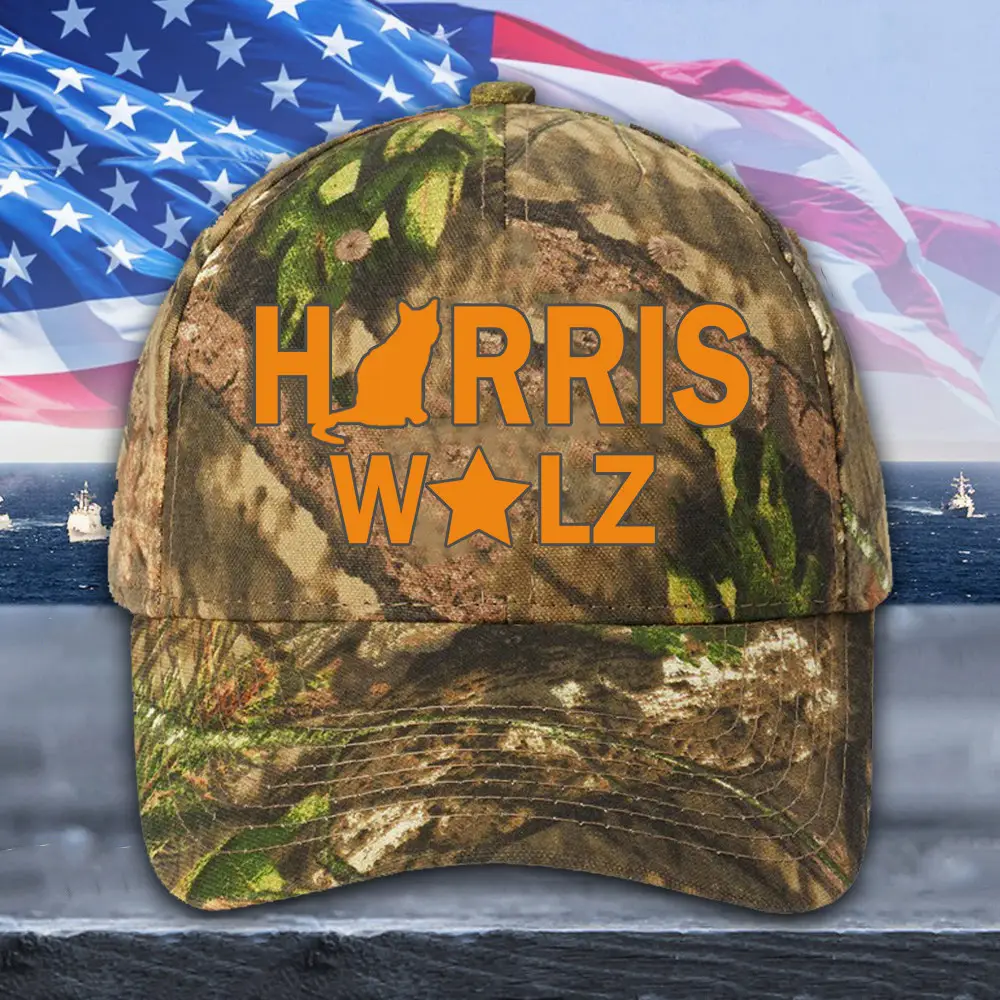 Harris Walz Camo Hat Harris For President Walz For VP Patriotic Cap Dad Gifts