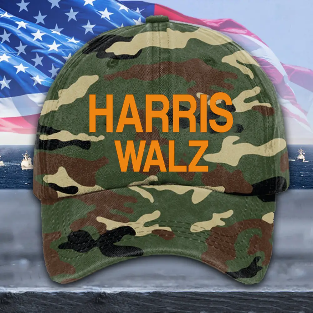 Harris Walz Camo Hat Harris For President Walz For VP Political Hat Gifts For Son