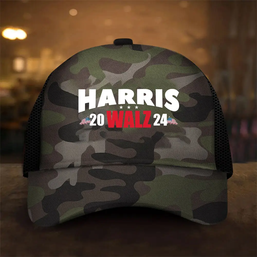 Harris Walz Camo Hat Kamala Harris For President 2024 Democrat Hat Gifts For Patriotic