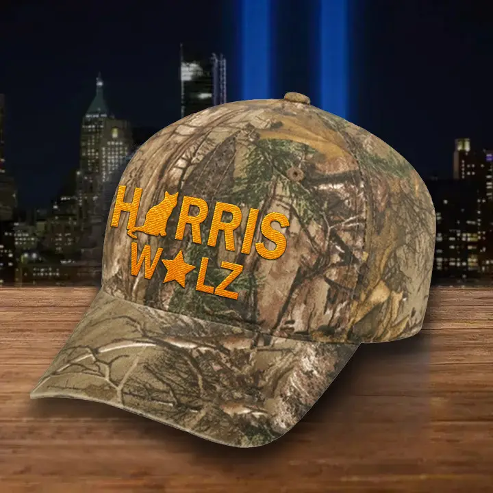 Harris Walz Embroidered Cap Mossy Oak Camo Kamala Harris For President 2024 Baseball Cap