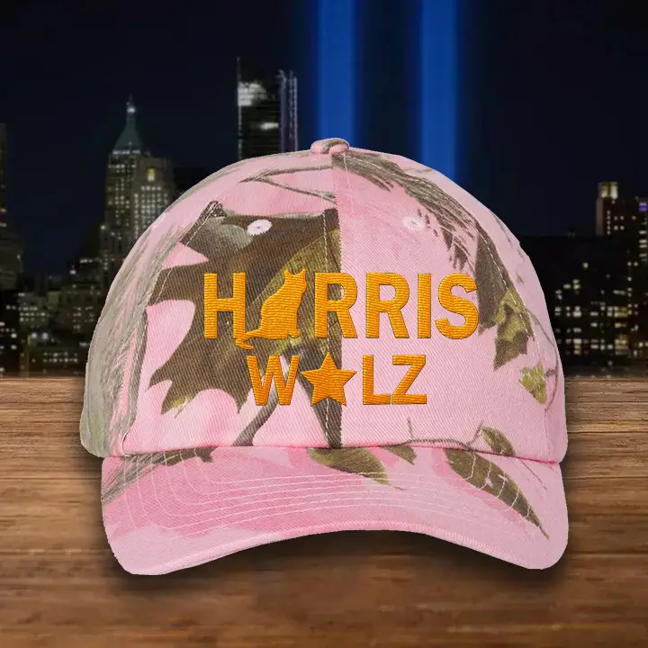 Harris Walz Embroidered Pink Camo Hat Kamala Harris 2024 Support Political Campaign Merch