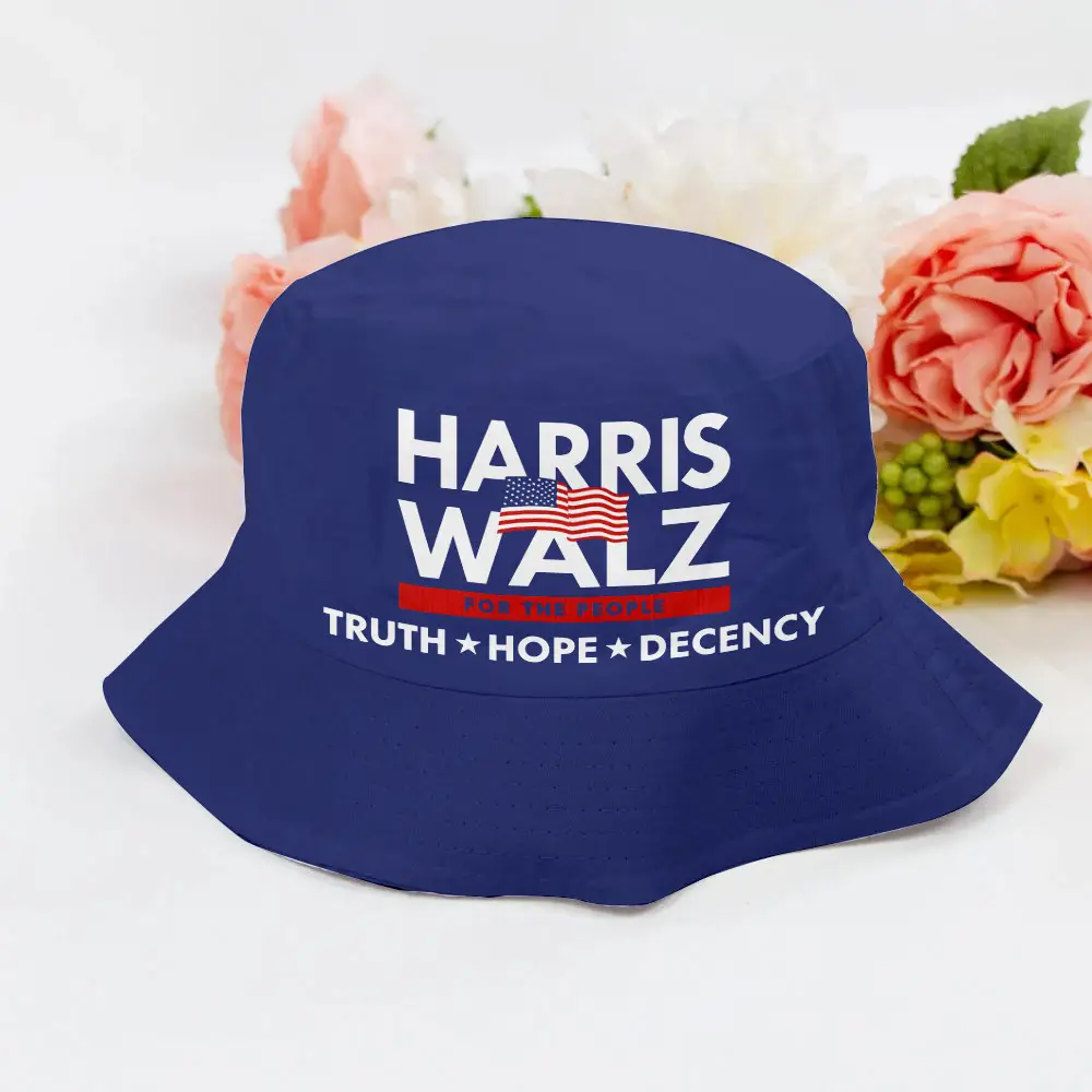 Harris Walz For The People Bucket Hat Truth Hope Decency Kamala Harris For President Merch
