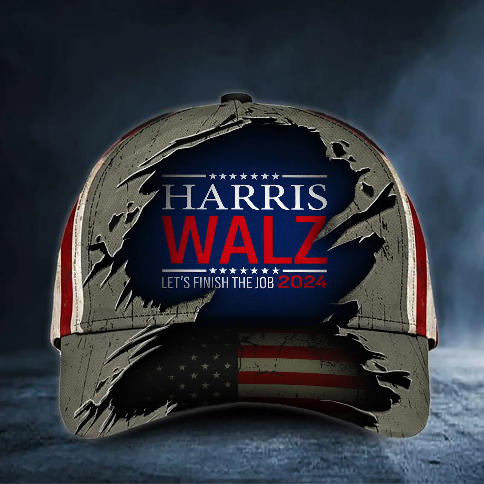 Harris Walz Let's Finish The Job 2024 Hat Support For Harris Walz Hat American Flag Cap Harris Walz Let's Finish The Job 2024 Hat Support For Harris Walz Hat American Flag Cap - Image 1