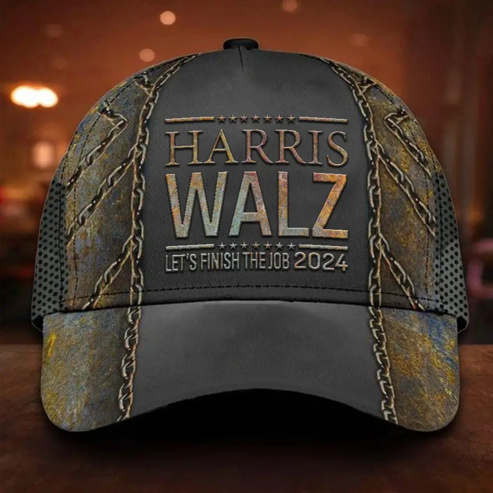 Harris Walz Let's Finish The Job 2024 Hat Support For Harris Walz Hat Democrat Cap