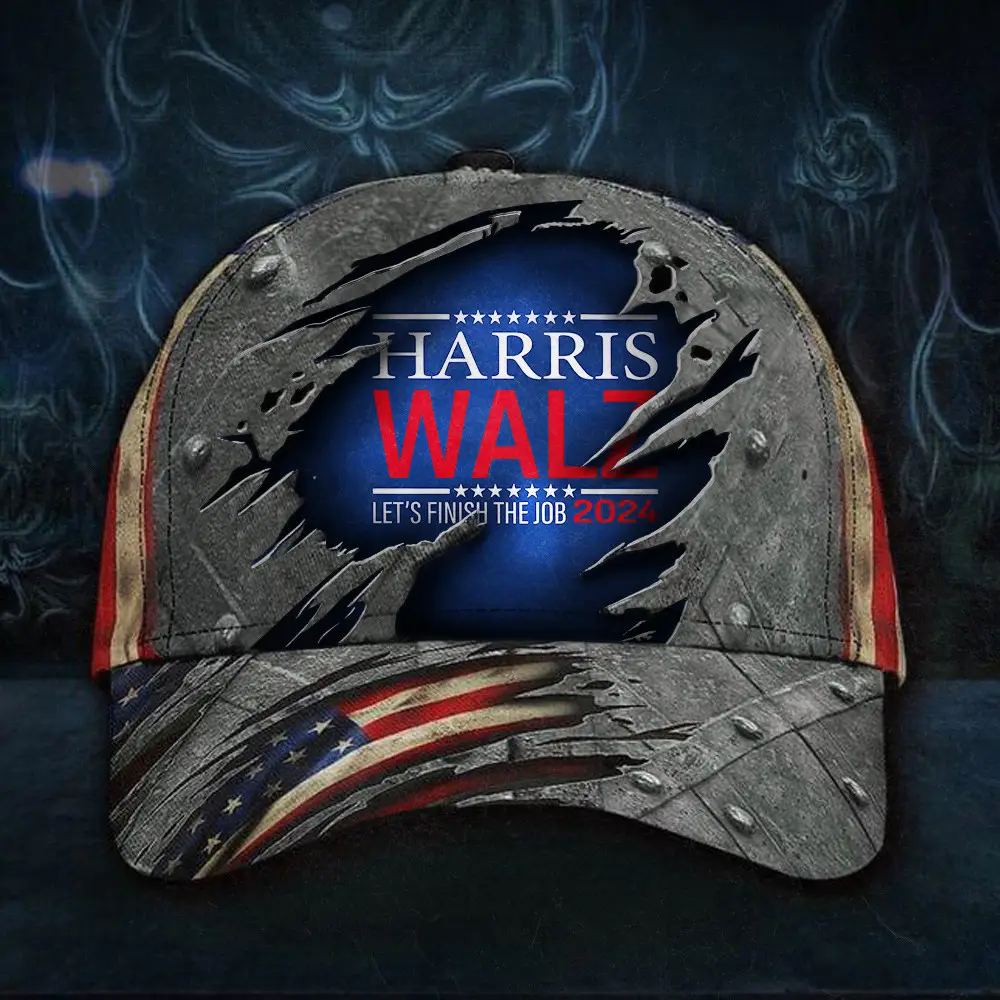 Harris Walz Let's Finish The Job 2024 Hat Support For Harris Walz Hat Old Vintage Cap