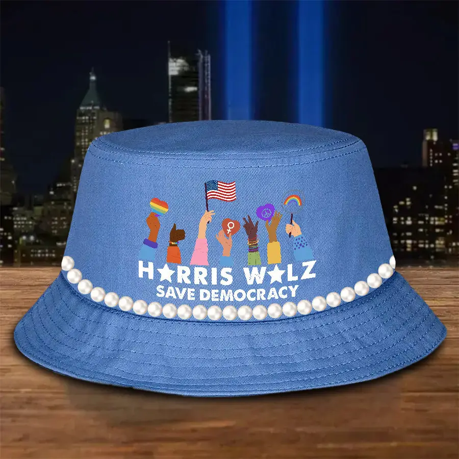Harris Walz Save Democracy Bucket Hat Harris Walz Campaign President Election Hat