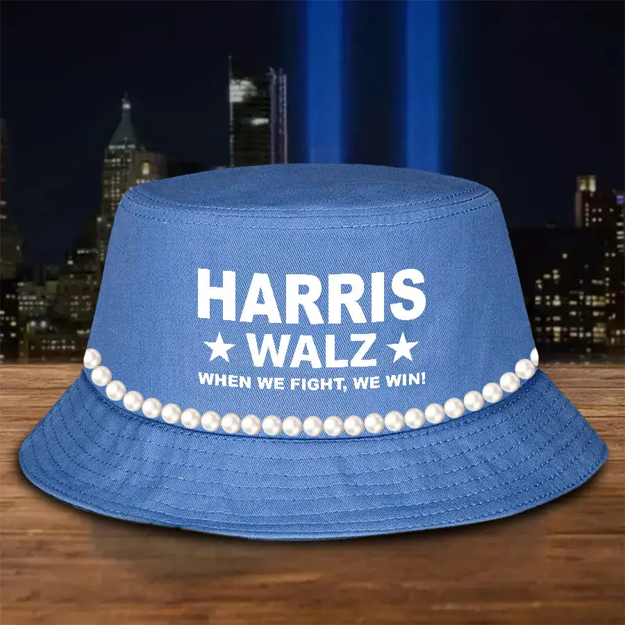 Harris Walz When We Fight We Win Bucket Hat Harris Walz Campaign 2024 President Hat Gifts