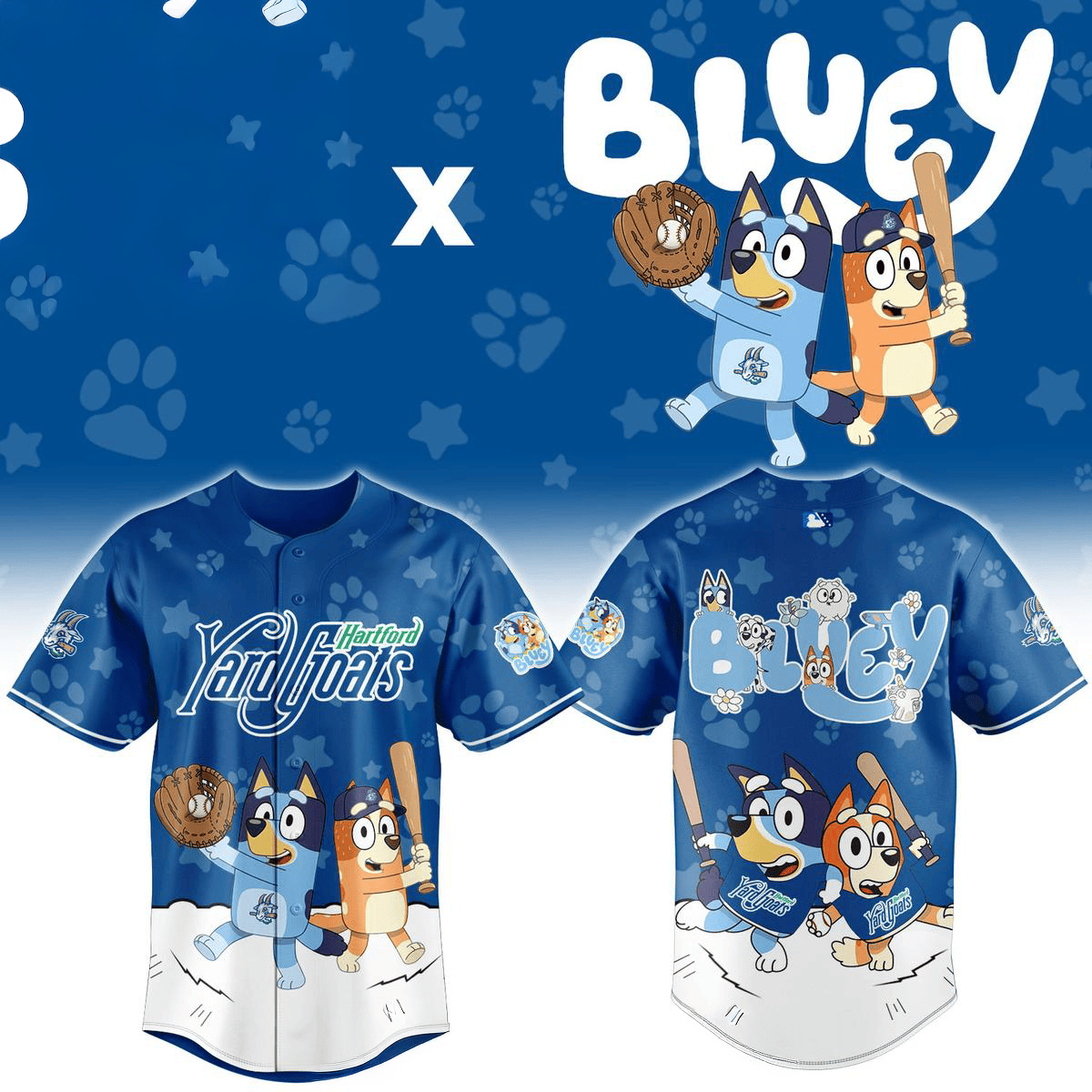 Hartford Yard Goats Bluey Night Game 2026 Minor Baseball Jersey Gifts For Baseball Fans