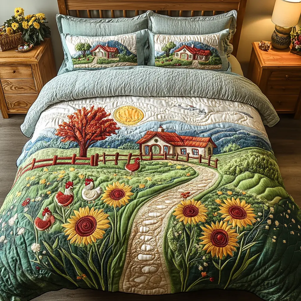Harvest Glow Quilted Bedding Set Comfy Bedding Set That Adds Style and Warmth