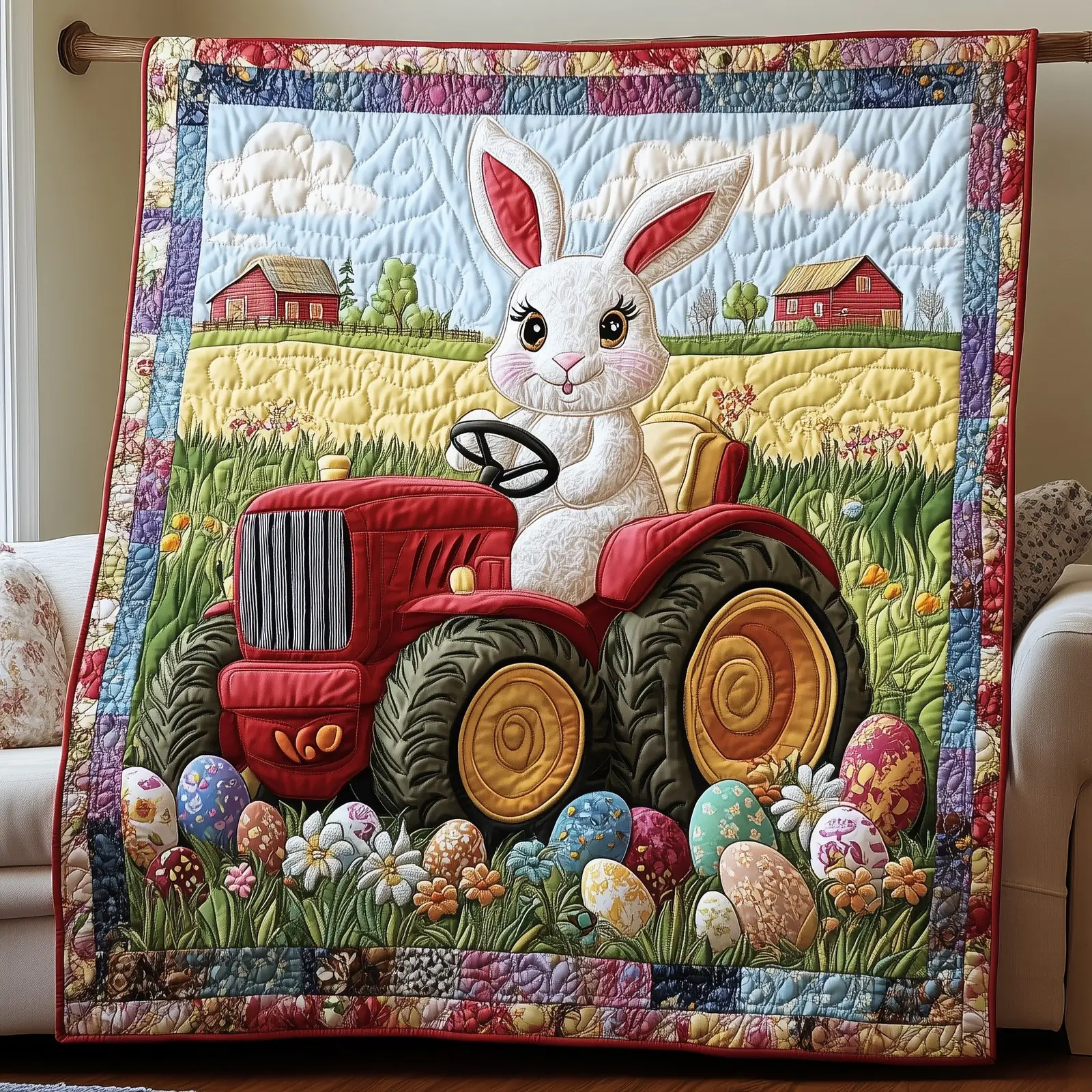 Harvesting Hope Quilted Blanket Holiday Bedroom Decoration Rabbit Gifts For Adults