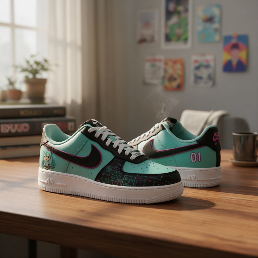 Hatsune Miku Air Force 1 Shoes Sneakers Hatsune Miku Merch Gift Ideas For Music Lovers