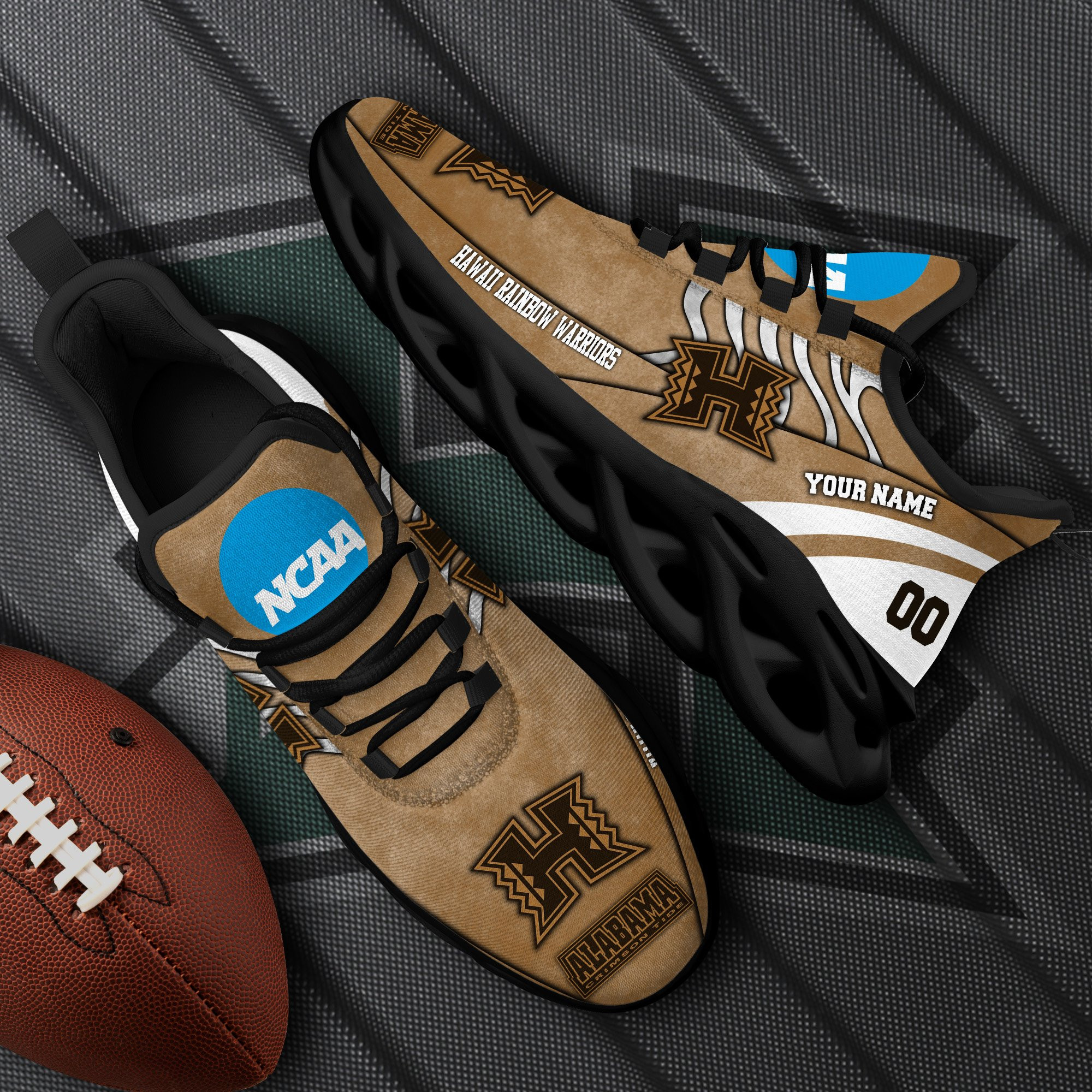 Hawaii Rainbow Warriors Black Max Soul Shoes 2026 Versions Custom Your Name And Number 312