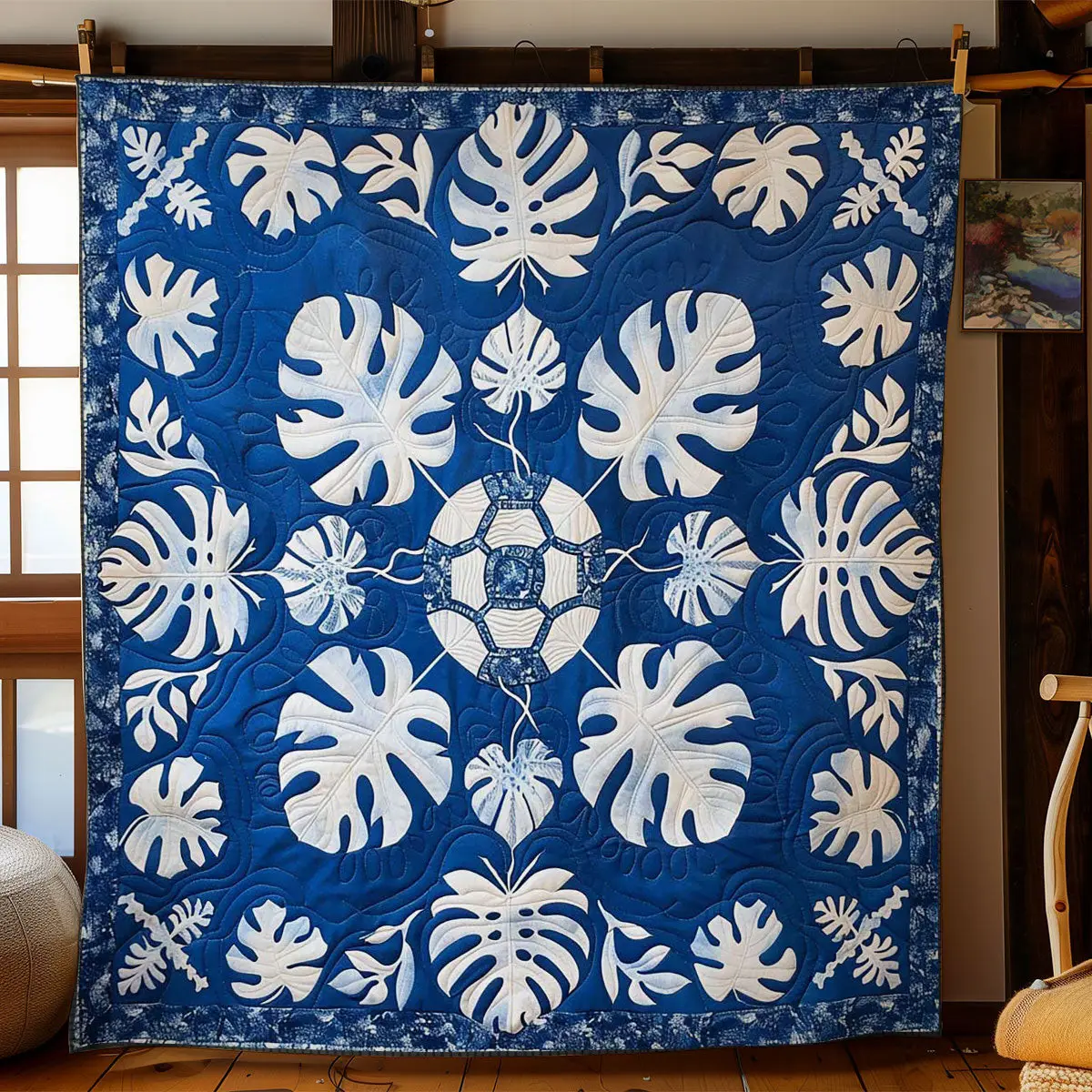 Hawaiian Waves Quilt Comfortable Microfiber Quilt Blanket for Everyday Use