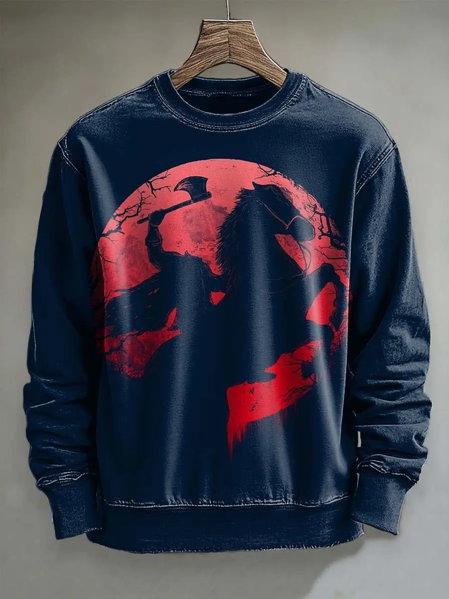 Headless Horseman Halloween Sweatshirt Scary Clothing Gothic Lover Present Ideas Headless Horseman Halloween Sweatshirt Scary Clothing Gothic Lover Present Ideas - Image 1