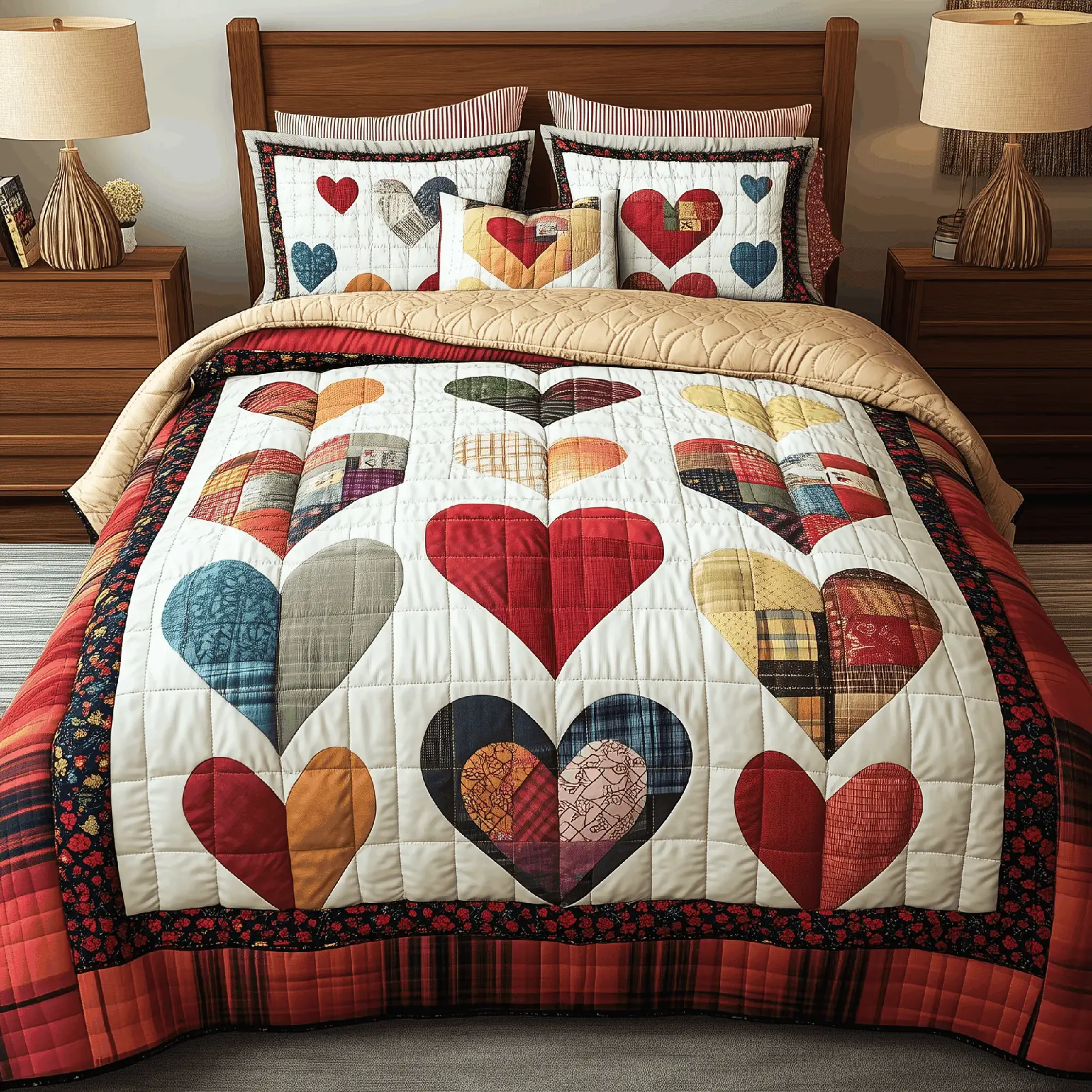 Heart By Heart Quilted Bedding Set Bedroom Decor Ideas First Valentine Gift For Boyfriend