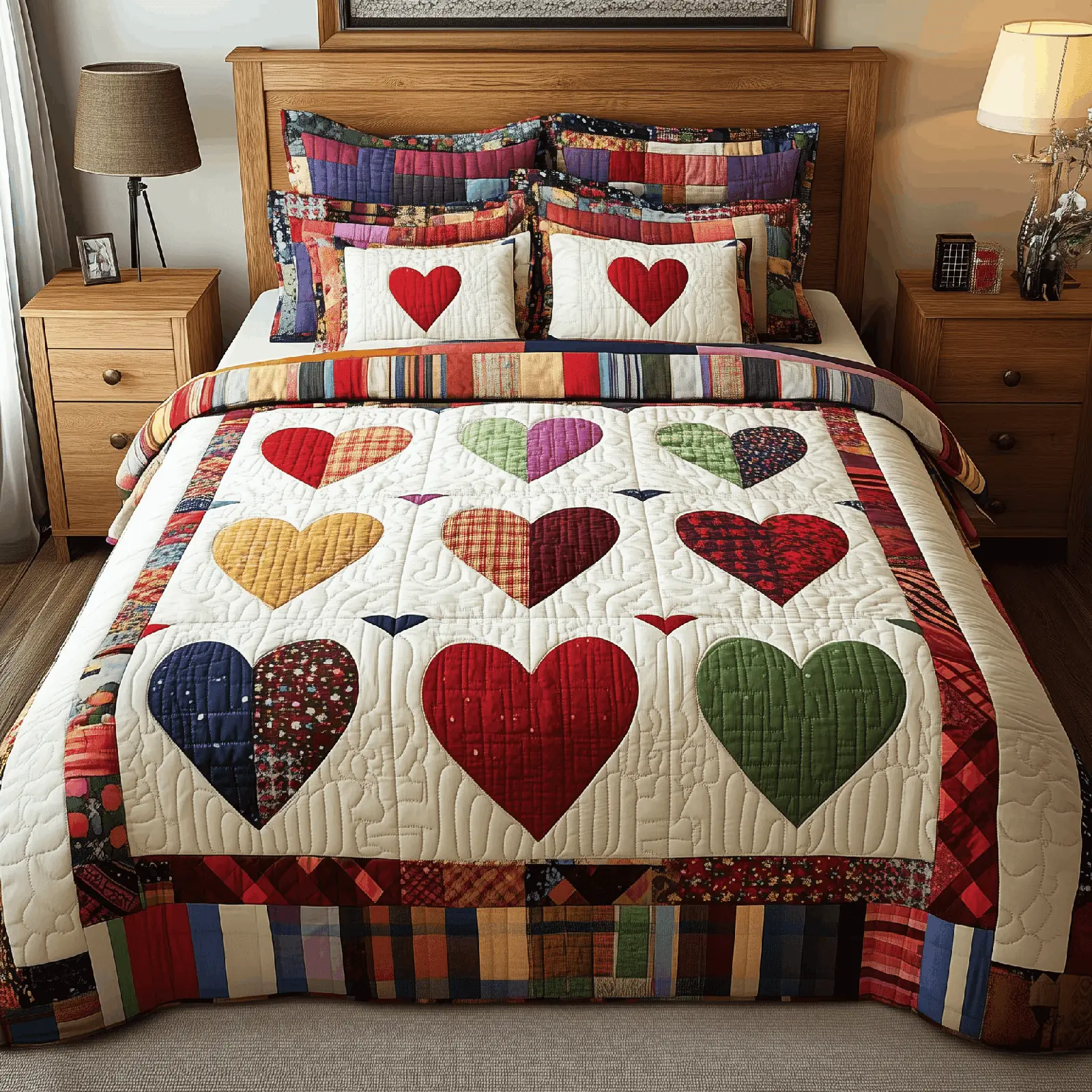 Heart By Heart Quilted Bedding Set Bedroom Decor Ideas Valentines Gifts Idea For Him