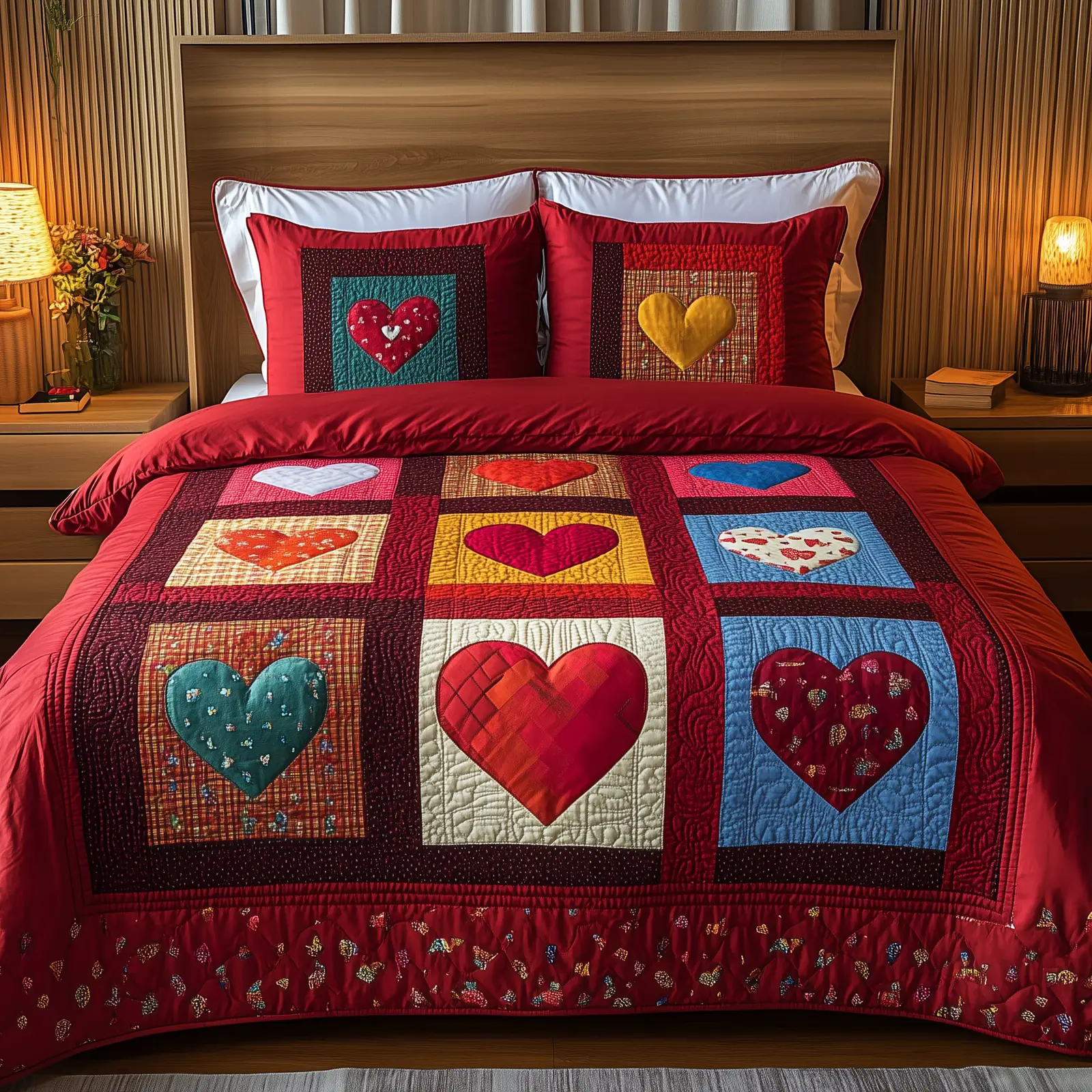 Heart By Heart Quilted Bedding Set Room Decor Ideas Valentines Gifts Idea For Him