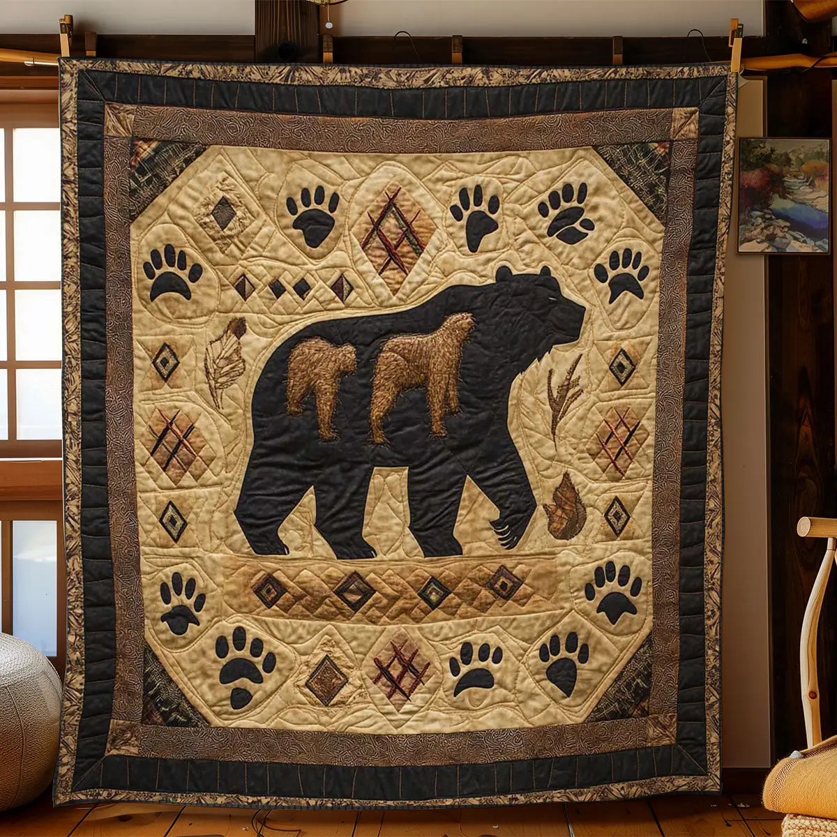 Heart Of The Bear Quilt Premium Quilt Blanket Gift for Cozy Winter Nights