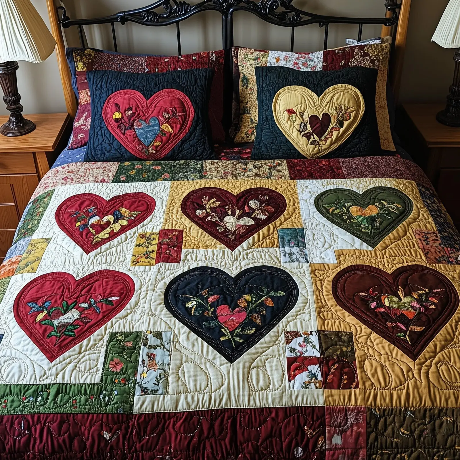 Heart Romantic Petals Quilted Bedding Set Ideas For Valentine Gift Exchange