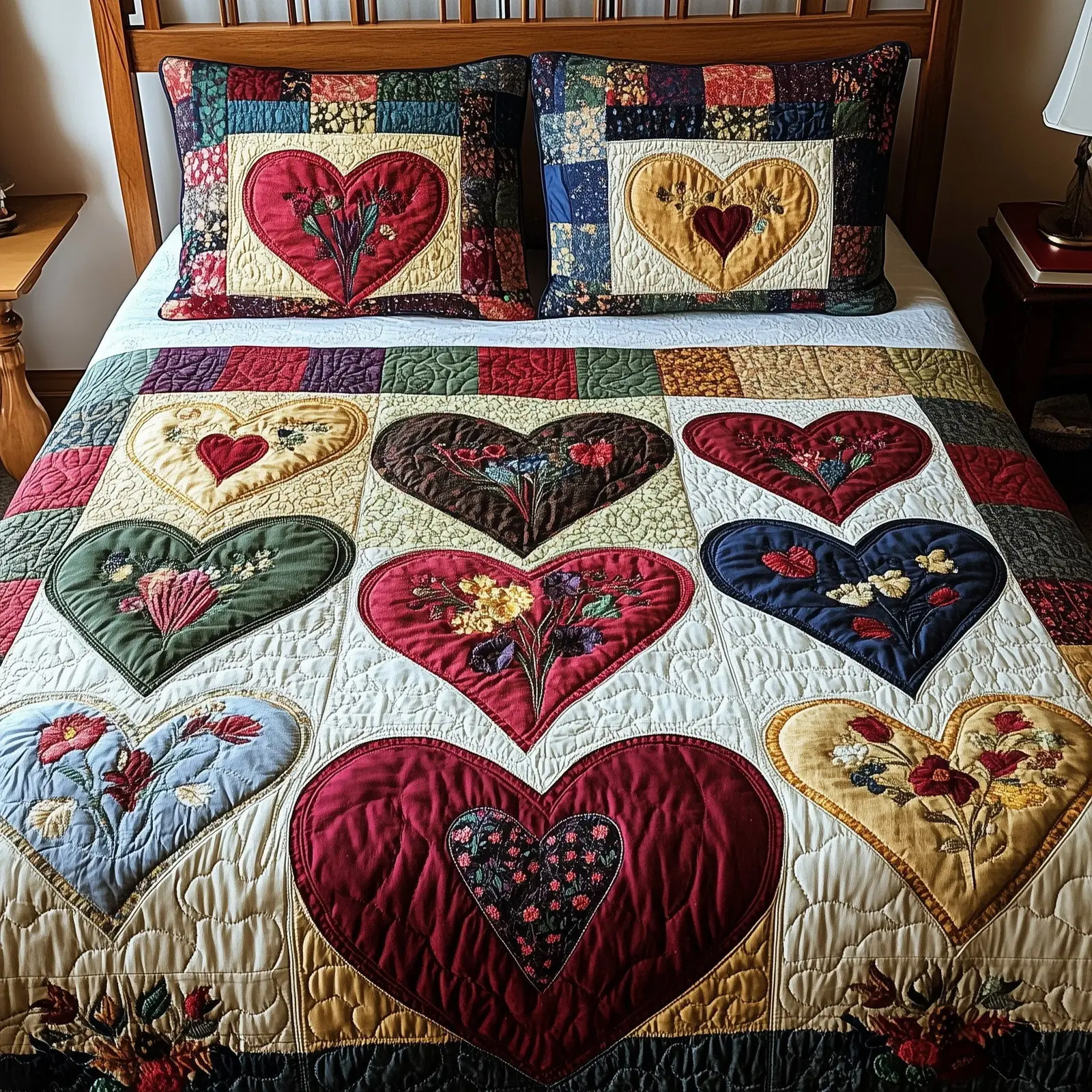 Heartfelt Vintage Blooms Quilted Bedding Set Room Decor Ideas First Valentine Gift For Her