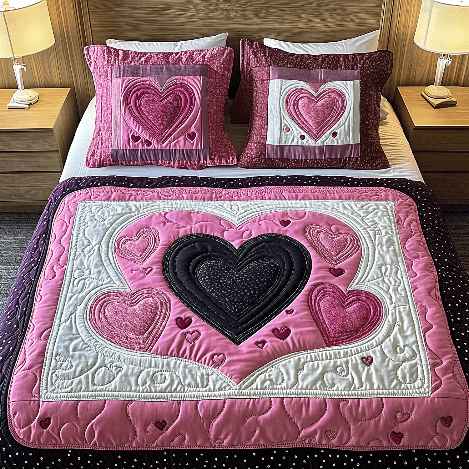 Hearts Aflutter Quilted Bedding Set Great Valentine Day Gifts Ideas For Women