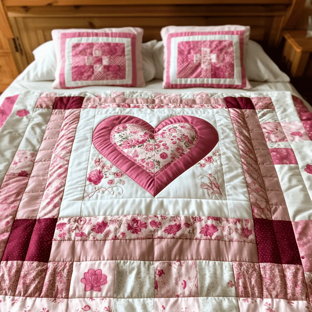 Heartstrings Quilted Bedding Set Duvet Cover Gifts To Get Your Mother For Valentine Day