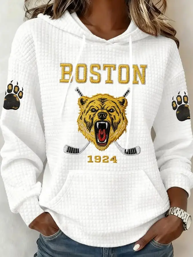 Heated Rivalry Boston 1924 Hoodie Boston Bears Ice Hockey Hooded Sweatshirt Fan Merch