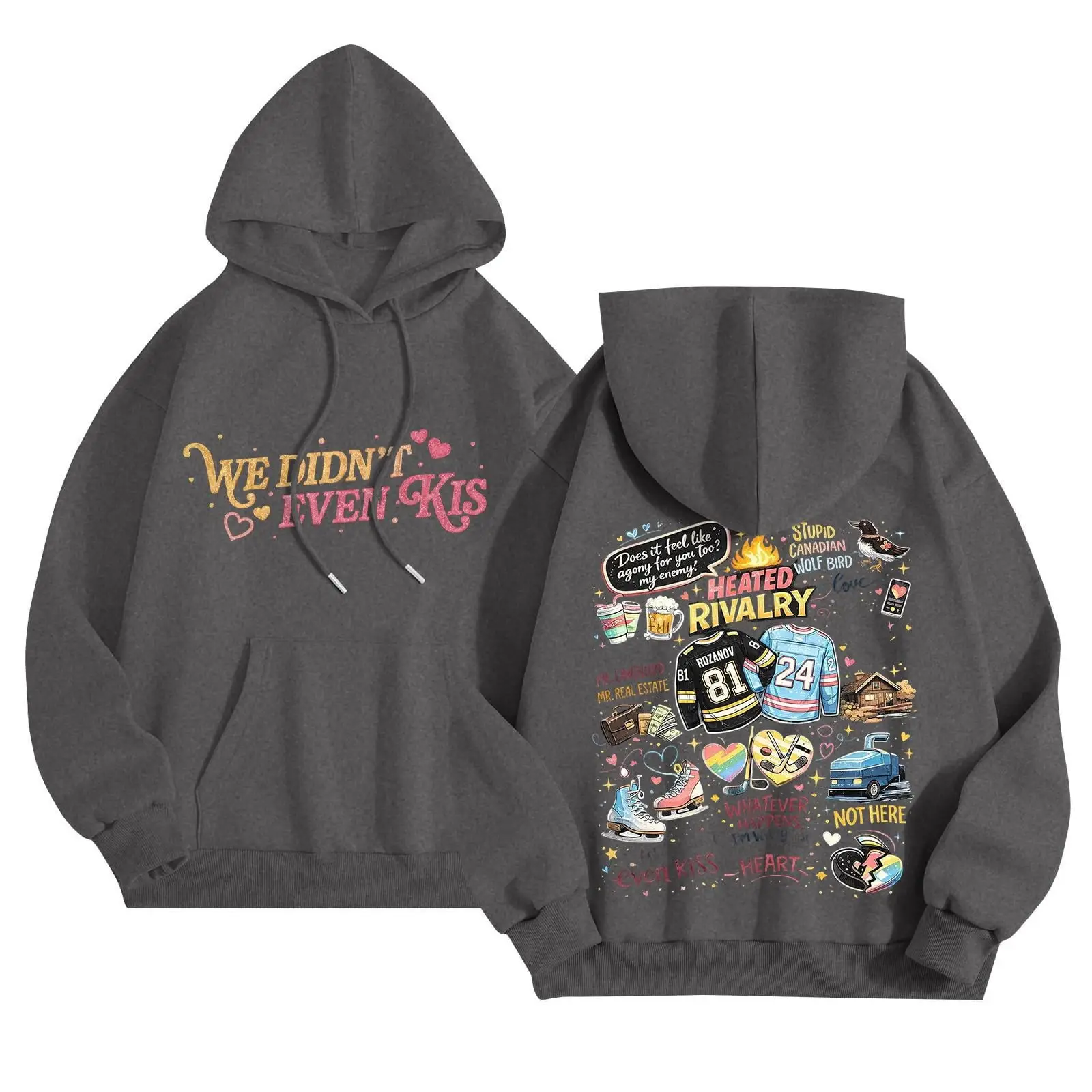 Heated Rivalry Hockey Hoodie Merch Ilya & Shane We Didn't Even Kiss Fan Apparel
