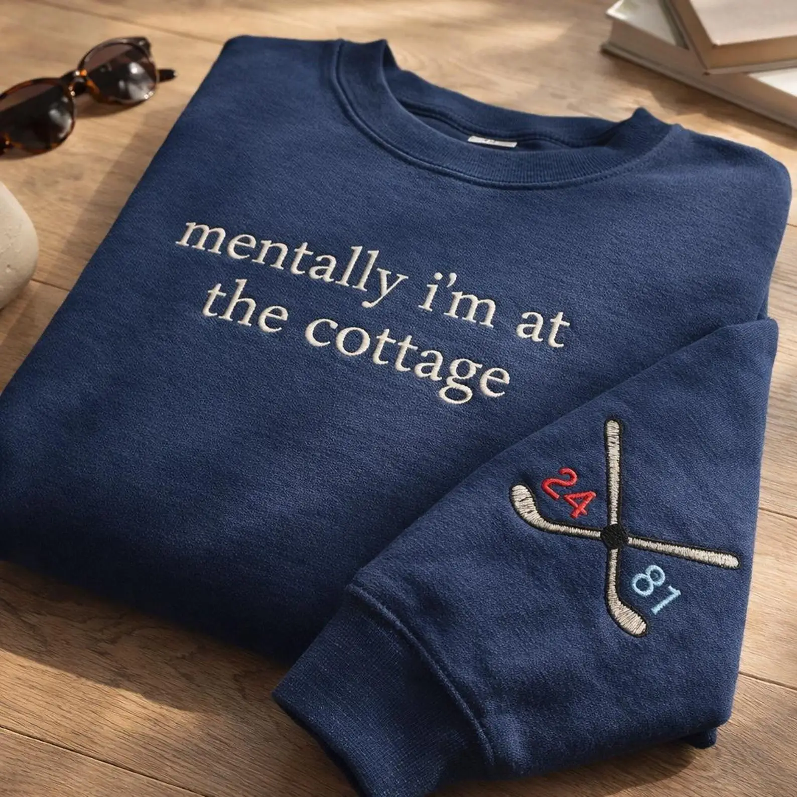 Heated Rivalry Merch Mentally I’m at the Cottage Embroidered Sweatshirt Gift for Mom Heated Rivalry Merch Mentally I’m at the Cottage Embroidered Sweatshirt Gift for Mom - Image 1