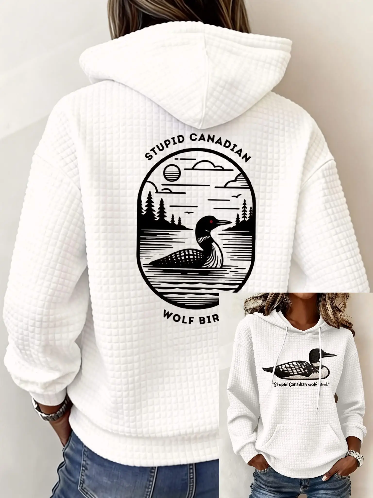 Heated Rivalry Stupid Canadian Wolf Bird Hoodie Women's Romance Hockey Game Changers Merch