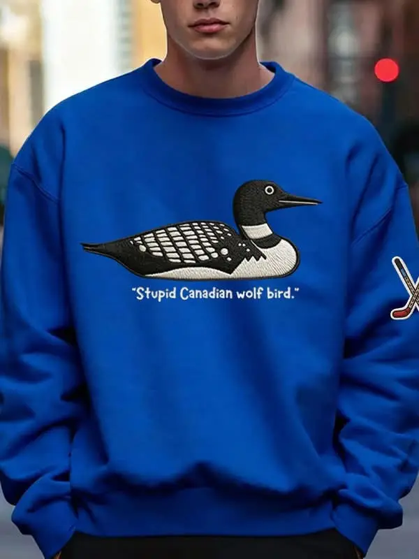 Heated Rivalry Stupid Canadian Wolf Bird Sweatshirt Romance Hockey Heated Rivalry Merch Shop