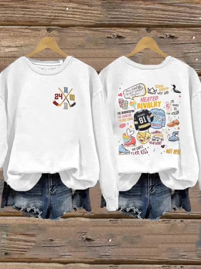 Heated Rivalry Sweatshirt Rozanov 81 Hollander 24 Romance Ice Hockey Heated Rivalry Merch