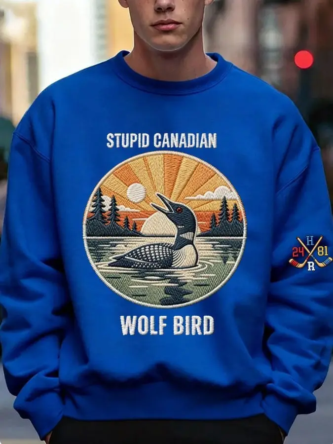 Heated Rivalry Sweatshirt Stupid Canadian Wolf Bird Sweatshirt Romance Hockey Fan Merch
