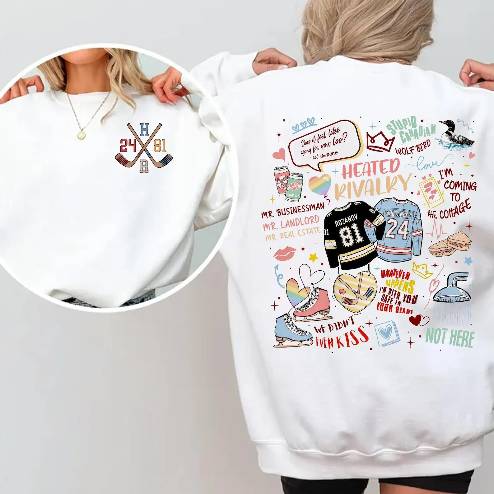 Heated Rivalry Sweatshirt Women's Rozanov 81 Hollander 24 Stupid Canadian Wolf Bird Merch Heated Rivalry Sweatshirt Women's Rozanov 81 Hollander 24 Stupid Canadian Wolf Bird Merch - Image 1
