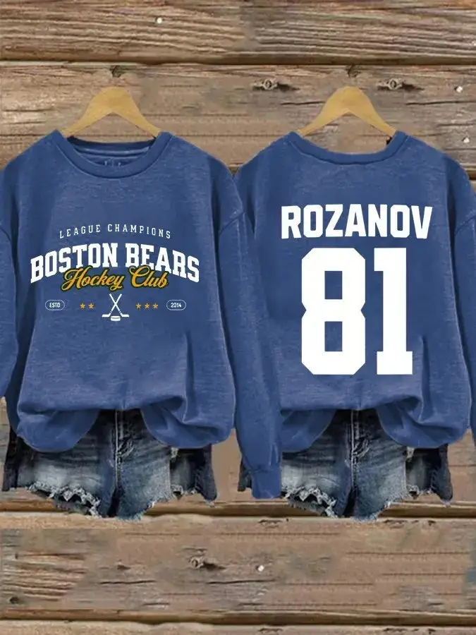 Heated Rivalry Team Rozanov 81 Sweatshirt Boston Bears Hockey Club Game Changers Merch
